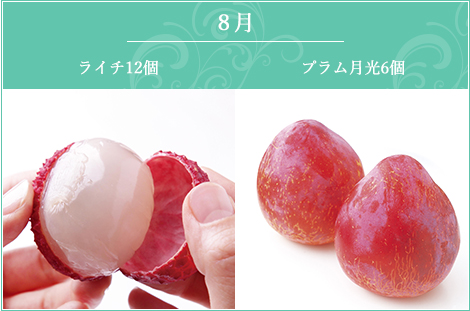8月 ライチ12ヶ入り・プラム月光6ヶ入り